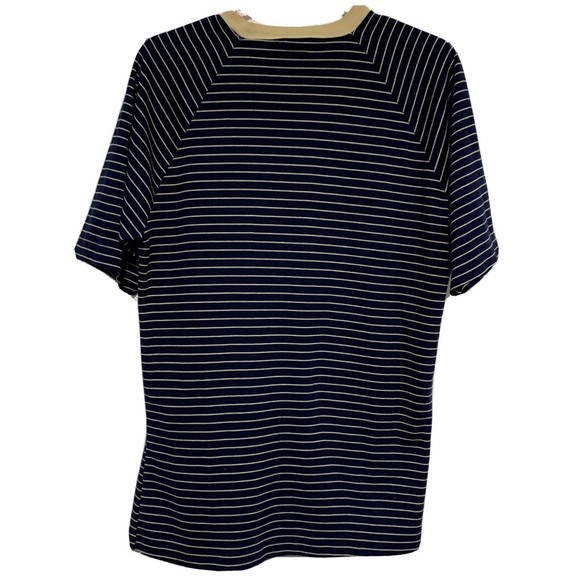 Vintage Mens XL Tee Grubb Stuff Crewneck Shirt Pullover Short Sleeve Blue Stripe - Picture 2 of 10